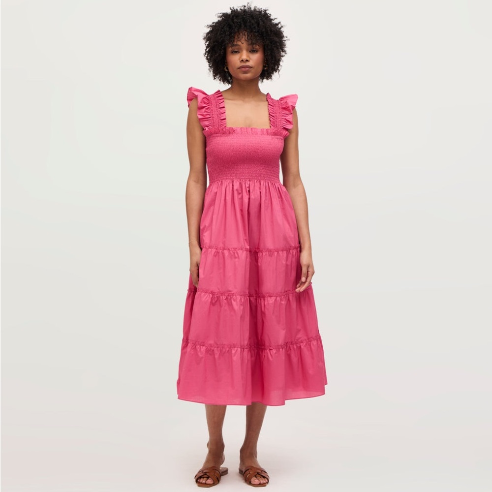 Hill House Nap Dress - Lipstick Pink Cotton XS NWT